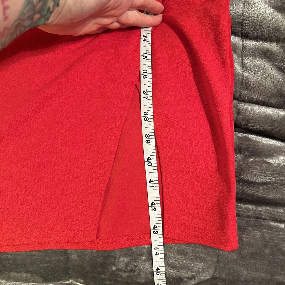 Pretty Little Thing Wrap Front Red Flutter Kimono Sleeve Midi Dress Size 8 NWT - Picture 15 of 16